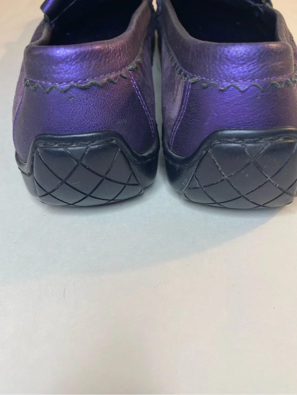 Donald Pliner Purple Suede Loafers with Fringe